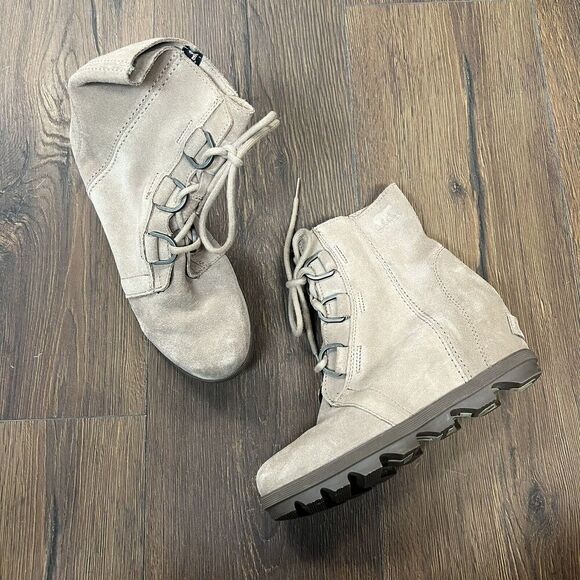 Sorel Women’s Suede Joan Of Arctic Wedge II Boot SZ 5 - Picture 2 of 6